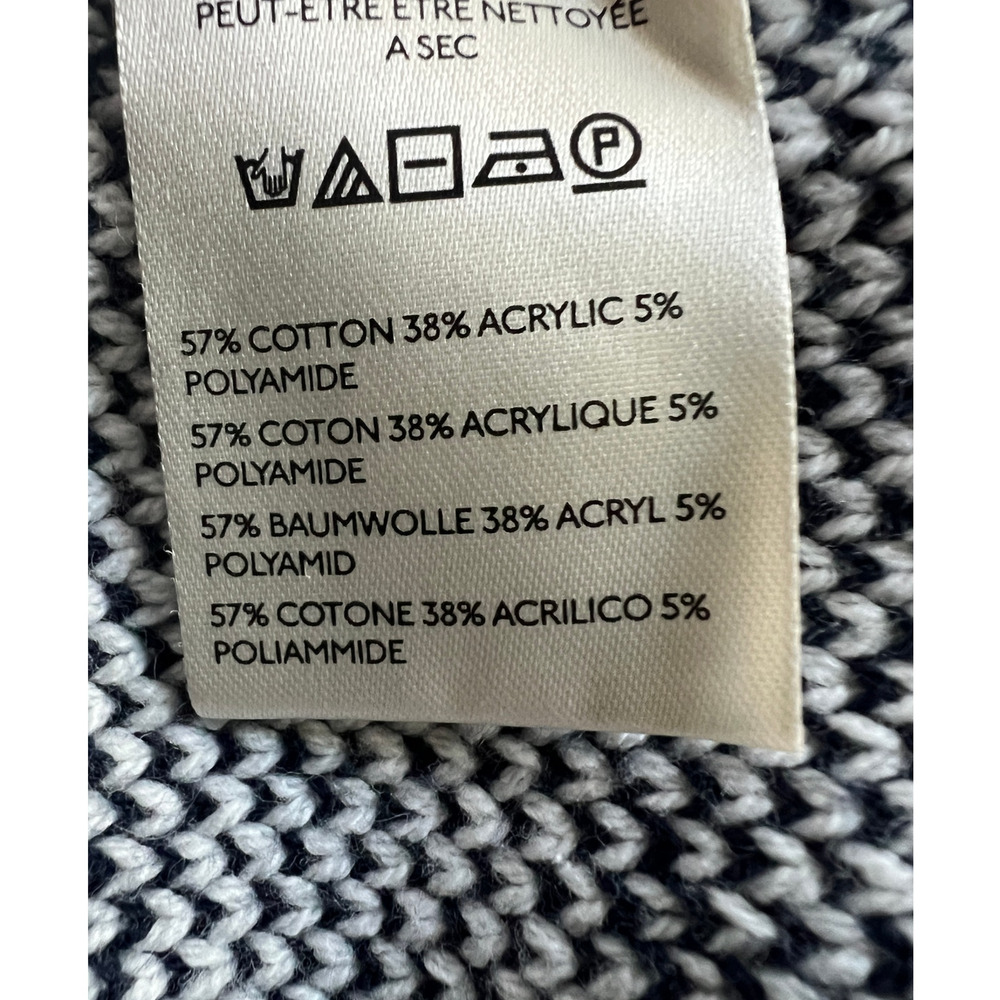 FREE PEOPLE WOMENS SMALL PATTERN EASY STREET CROP PULLOVER SWEATER WHITE NAVY - Picture 13 of 14
